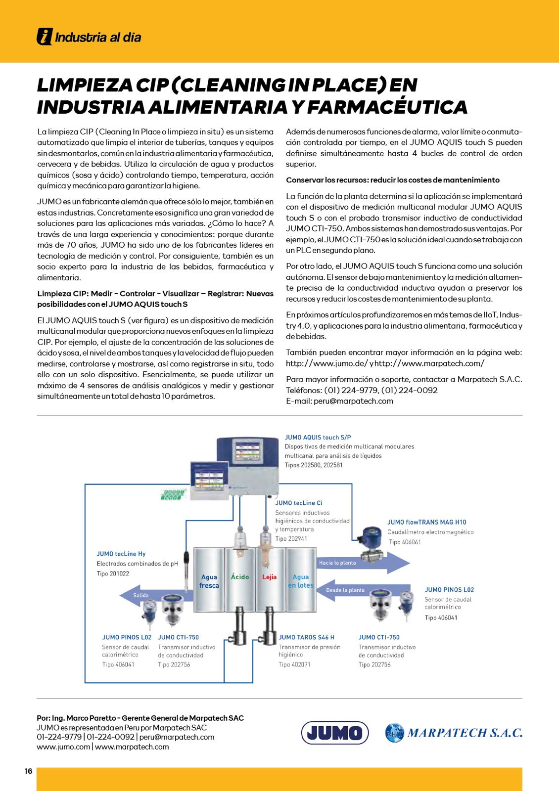 Sanitario CIP – Clean in Place JUMO (Ed. 180)