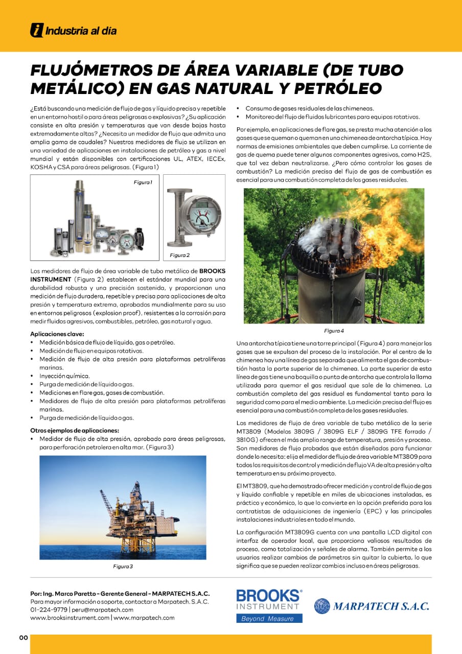 Caudalímetros de Área Variable Brooks
