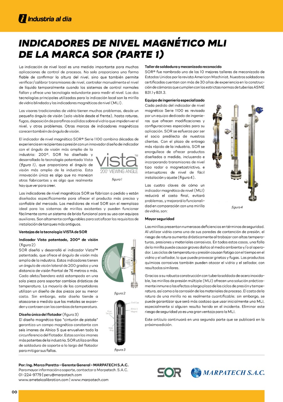 Indicadores de Nivel MLI – SOR