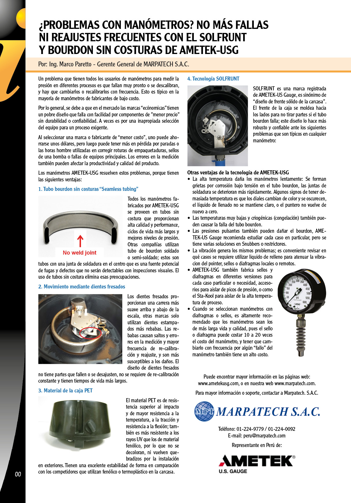 Manómetros Solfrunt – AMETEK USG
