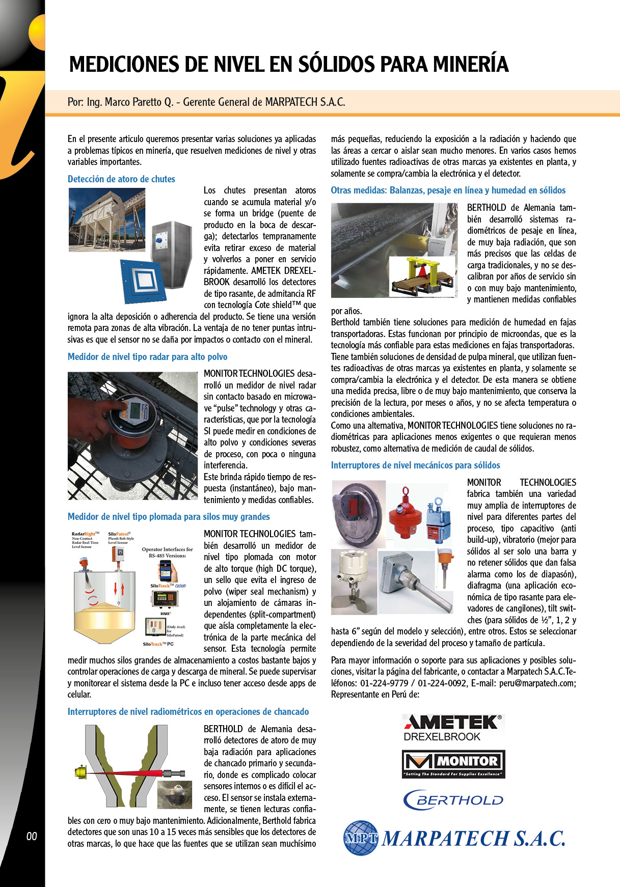 Nivel de Sólidos y Soluciones en Minería